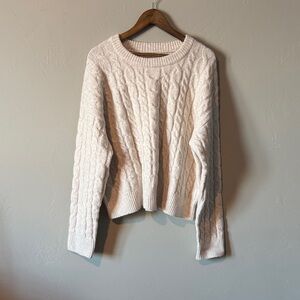 Cozy Cable Knit Sweater - Cream
